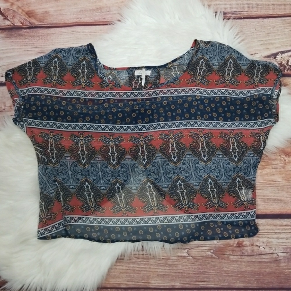 Kirra bohemian print crop top